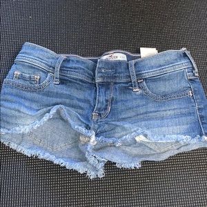 Hollister jean fringe shorts